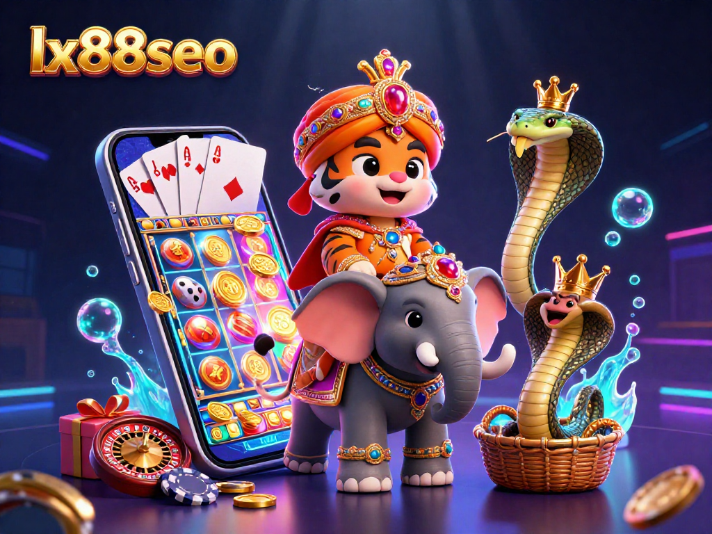 Experience thrilling gaming adventures with lx88seo, featuring vibrant visuals of cartoon characters and casino games.