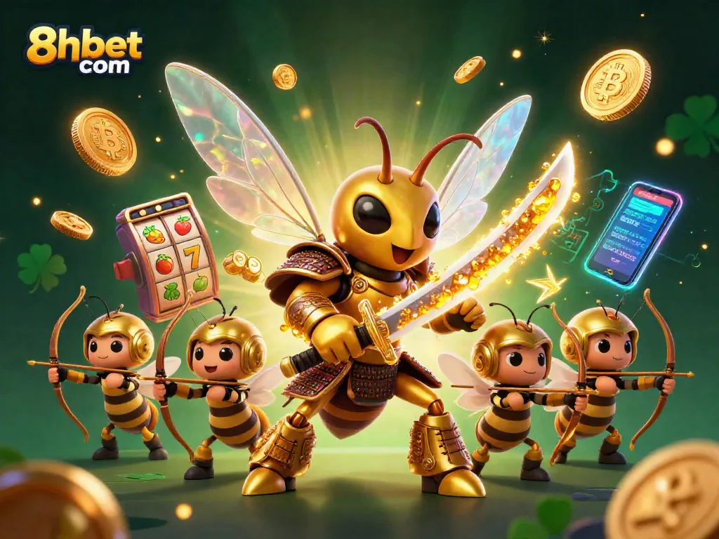 Experience thrilling gameplay at 8xbet com with a vibrant casino scene featuring slot reels and crypto elements.