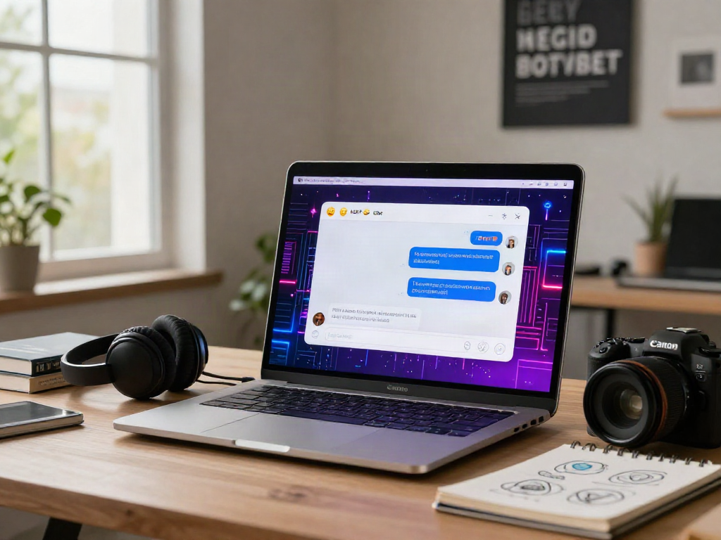 Engaging ai nsfw chat interface on modern laptop showcasing real-time AI interactions.
