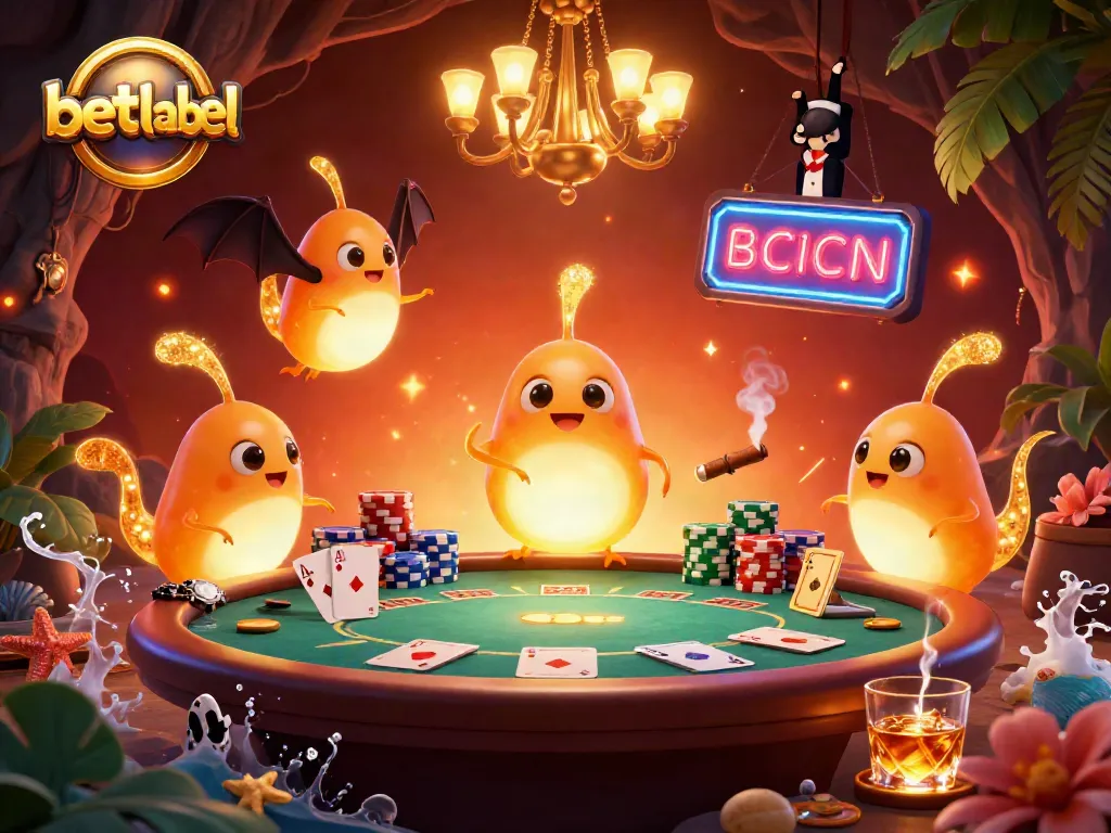 Experience the captivating world of betlabel with glowworms lighting a vibrant cave casino scene.